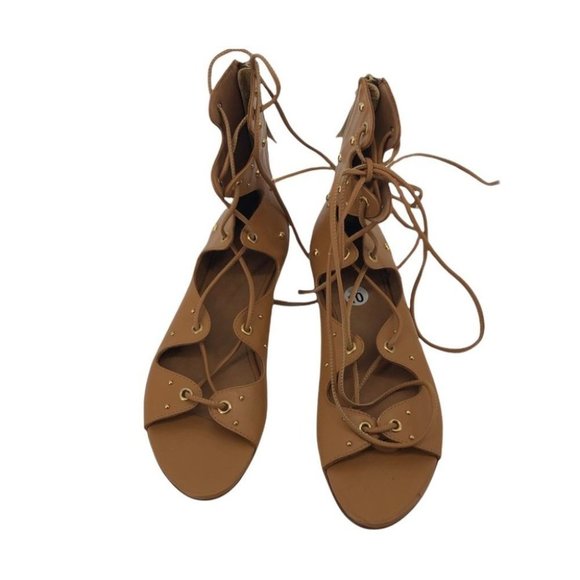 IRO Camel tan Xiri gladiator studded lace up sandals size  40 - Picture 3 of 13